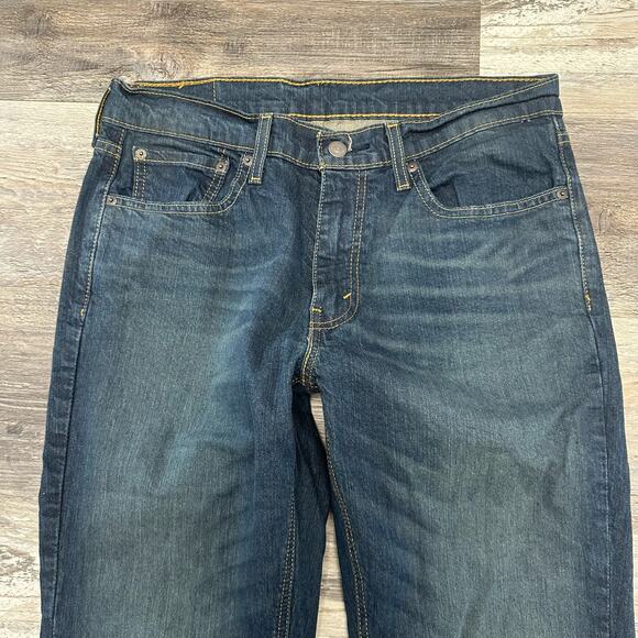 Levis 541 Red Tab Faded Dark Wash Blue Mens 32 Athletic Fit Tapered Denim Jeans - Picture 4 of 11